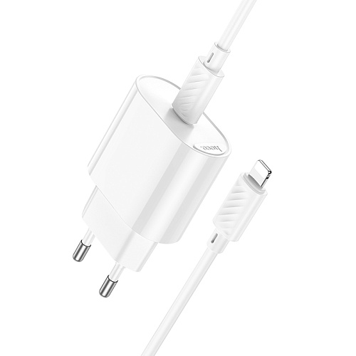 Сетевое зарядное устройство, 1 PD 20W (C109A), HOCO, Type-C to Lightning, белый