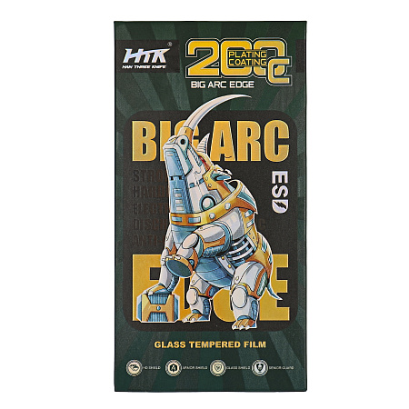 Защитное стекло на iPhone 14 Pro Max (6.7), носорог, черное, X-CASE