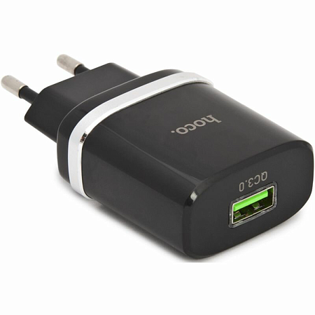 Сетевое зарядное устройство, 1 USB 3.0A (C12Q), HOCO, черный