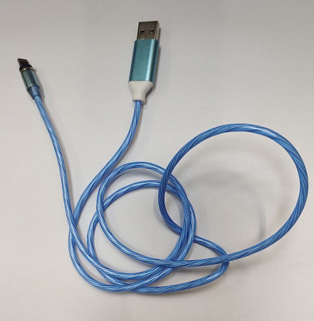 USB дата кабель Lighting, светящийся, магнитный кабель