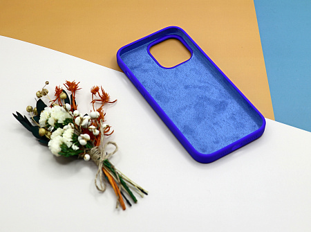 Чехол-накладка для iPhone 14 Pro Max, Silicon Case, без лого, пурпурно-синий