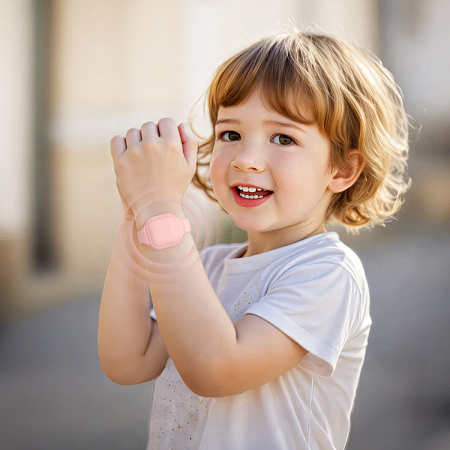 Устройство для поиска вещей E91E, синхронизация с IOS, Носо, белый с розовым браслетом на руку