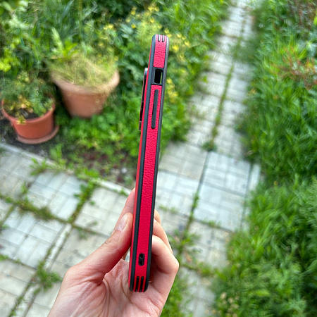 Чехол силиконовый для iPhone 14 Pro Max (6.7), экокожа, DU DU, красный