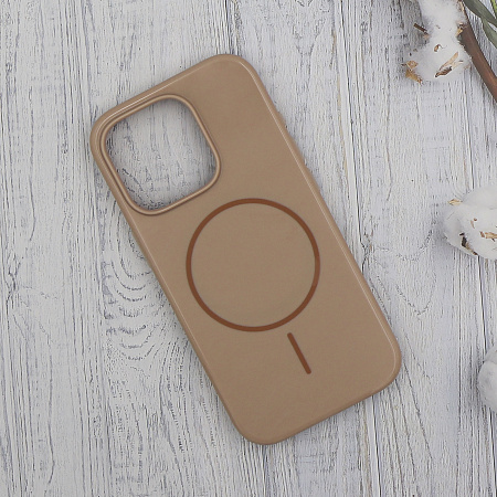 Чехол-накладка для iPhone 16 Pro, глянцевый, магнитный (MagSafe), без лого, X-CASE, бежевый
