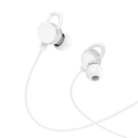 Проводные наушники M103, HOCO, Rhyme universal earphones, вакуумные с микрофоном, белые