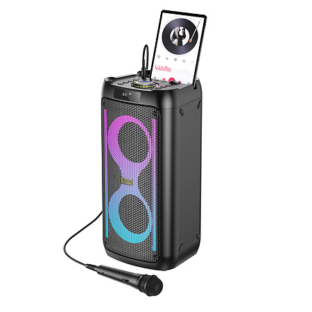 Колонка HA6, +1 проводной микрофон, Danny outdoor BT speaker, HOCO, черная