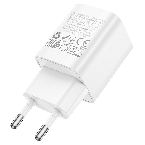 Сетевое зарядное устройство, 1 PD 30W (C148A), HOCO, мини, белый