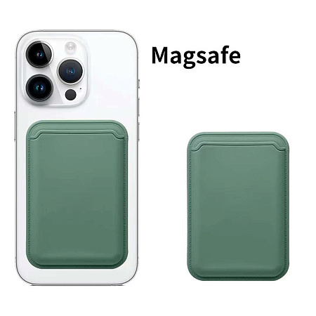 Чехол для карт (MagSafe), без лого, силиконовый, X-CASE, зеленый лес