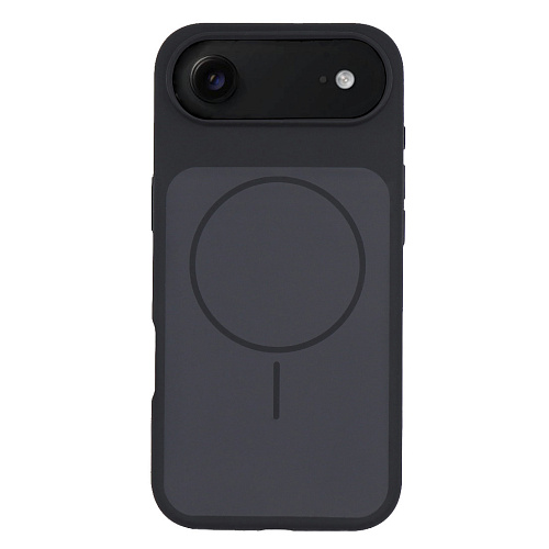 Чехол-накладка для iPhone 17 Air, Silicon Case, магнитный (MagSafe), с дизайном, без лого, X-CASE, черный
