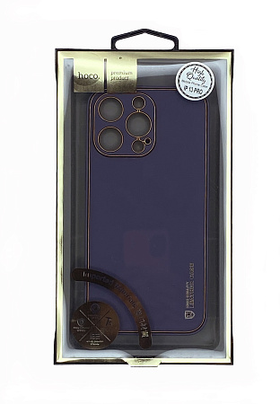 Чехол силиконовый для iPhone 13 Pro (6.1), Graceful Leather series, HOCO, фиолетовый