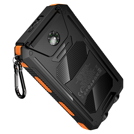 Универсальный Доп. Аккумулятор 8000mAh, J164, HOCO, 2USB (5V/2A) c фонариком, черный