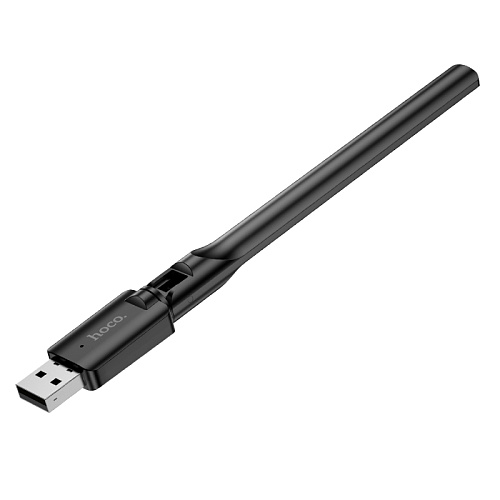 Адаптер WiFi4 USB, HI32, HOCO, антенна, черный