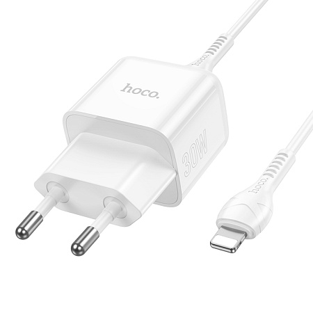 Сетевое зарядное устройство, 1 PD 30W (N32), HOCO, Type-C to Lightning, белый