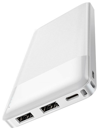 Универсальный Доп. Аккумулятор 10000mAh, J72, HOCO, 2 USB (5V/2.0A), белый