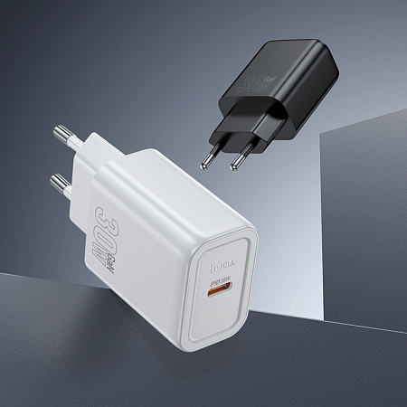 Сетевое зарядное устройство, 1 PD 30W (N62), HOCO, Type-C to Lightning, белый