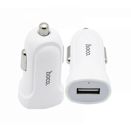 Автомобильное зарядное устройство, 1 USB 1.5A (Z2), белый, HOCO