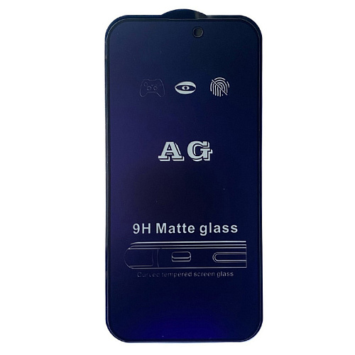 Защитное стекло на iPhone 15 Pro, Anti-blue ray матовый черный, X-CASE
