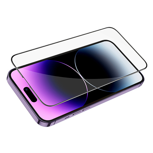 Защитное стекло для iPhone 14 Pro, G12, HOCO, Full screen HD 5D large arc tempered glass, черное