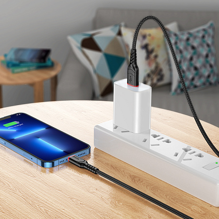 USB дата кабель Lightning, HOCO, X59, 3м, черный