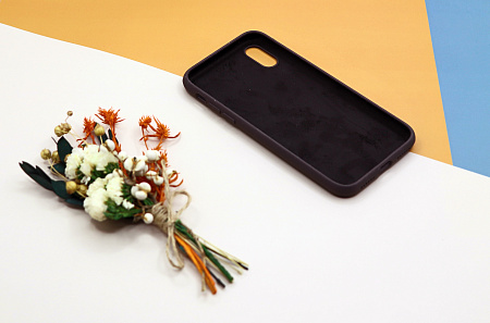 Чехол-накладка для iPhone X/XS, Silicon Case, без лого, какао