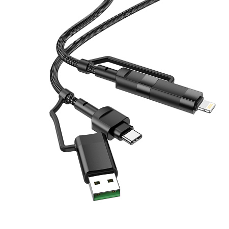 USB   4  1, USB-A to Type-C/Lightning  Type-C to Type-C/Lightning, U106, HOCO, 