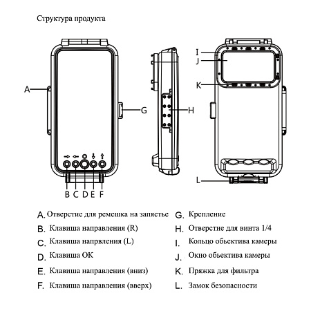 Чехол для дайвинга для IPhone 16, 16E, 16 Pro, 15, 15 Pro и Android с разъемом Type-C, 45 м погружение, PULUZ