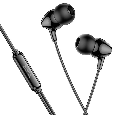 Проводные наушники M94, Universal earphones with microphone, HOCO, вакуумные, черные