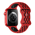 Ремешок на руку для Apple Watch 44/45/46/49 мм, силиконовый, Flexible series, WA19, HOCO, красный с черным