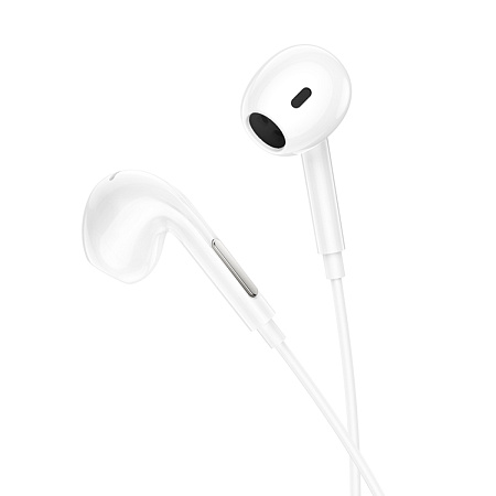 Проводные наушники M92, Plumelet wire-controlled earphones with mic, HOCO, белые