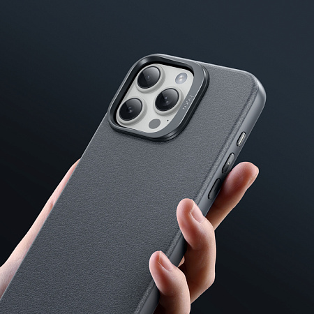 Чехол для iPhone 15 Pro Max, TPU+PU, Магнитный (MagSafe), AS8, HOCO, серый