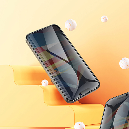 Защитное стекло для iPhone 15 Plus/16 Plus, A12 Pro, HOCO, Privacy Nano 3D full screen edges, черное