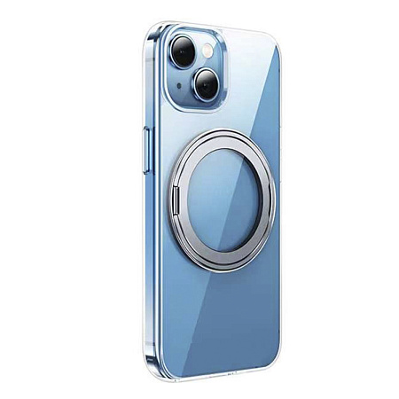 Чехол для iPhone 15, TPU + PC board, Магнитный (MagSafe), с подставкой, AS1, HOCO, прозрачный