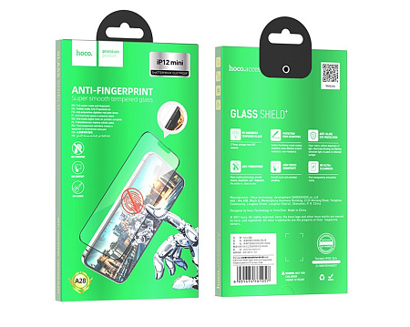 Защитное стекло на iPhone 12 mini (5.4) A28, HOCO, Full screen matte super clear anti-fingerprint, черное