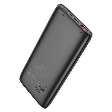 Универсальный Доп. Аккумулятор 10000mAh, J122, HOCO, выход: 1 USB (22.5W)+1 PD (20W), черный
