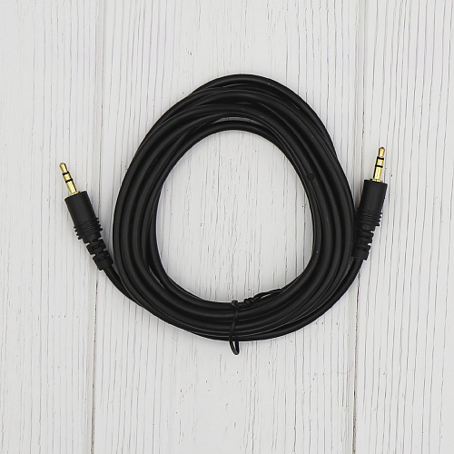 AUX Audio кабель 3,5 мм папа- 3,5 мм папа, 3 метра, цвет черный