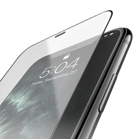 Защитное стекло на iPhone XR/11 (A34), HOCO, 9D large arc dustproof glass, черное