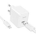 Сетевое зарядное устройство, 1 USB 2.1A (CS11A), HOCO, Lightning, белый