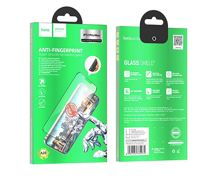 Защитное стекло на iPhone 12 Pro Max (6.7) A28, HOCO, Full screen matte super clear anti-fingerprint, черное