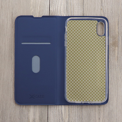 Чехол-книжка для iPhone X/XS, X-CASE, боковой, синий