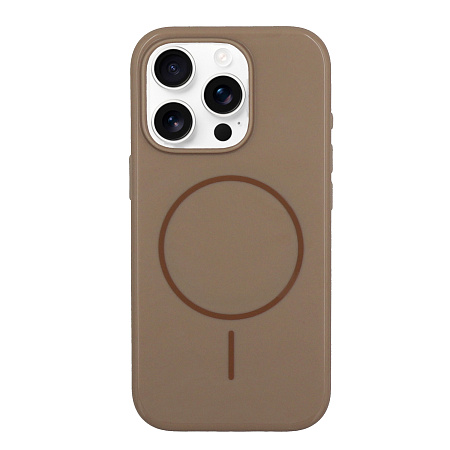 Чехол-накладка для iPhone 16 Pro, глянцевый, магнитный (MagSafe), без лого, X-CASE, бежевый