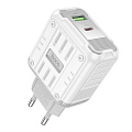 Сетевое зарядное устройство, 1 PD 45W + 1 USB 3.0 QC (C136A), HOCO, белый
