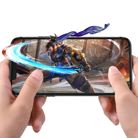 Защитное стекло на iPhone XS Max/11 Pro Max (G5), HOCO, Full screen silk screen HD, черное