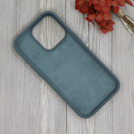 Чехол-накладка для iPhone 15 Pro Max, Silicon Case, магнитный (MagSafe), без лого, X-CASE, зеленый лес