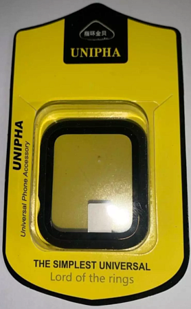 Защитное стекло на Apple Watch, 40mm, черное, с силиконовым чехлом