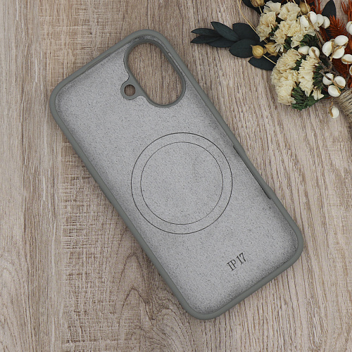 Чехол-накладка для iPhone 17, Silicon Case, магнитный (MagSafe), без лого, X-CASE, серый