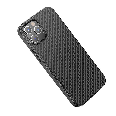 Чехол силиконовый для IPhone 12 Pro Max (6.7), Delicate shadow series, черный, Скидка