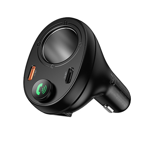 Bluetooth FM модулятор, E88, HOCO, с разветвителем прикуривателя, черный