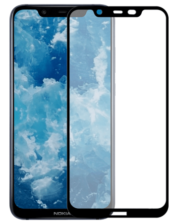 Защитное стекло на Nokia 8.1/7.1 Plus/ X7, 9D, черный, X-CASE