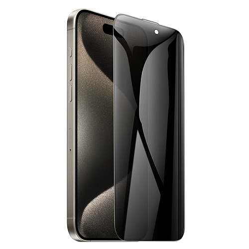 Защитное стекло для iPhone 15 Pro Max, A777 Plus, HOCO, антишпионское, черное