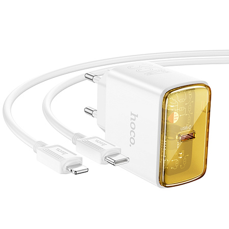 Сетевое зарядное устройство, 1 PD 35W (CS41A), HOCO, Type-C to Lightning, белый